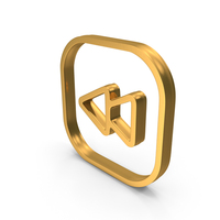 Gold Rewind Symbol PNG & PSD Images