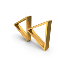 Fast Backward Symbol Gold PNG & PSD Images
