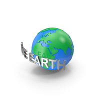 Save Earth Text With Globe PNG & PSD Images