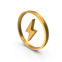 Gold Power Circular Symbol PNG & PSD Images