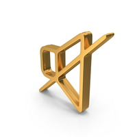 Gold Speaker Audio Mute Symbol PNG & PSD Images