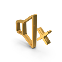 Speaker Audio Mute Symbol Gold PNG & PSD Images