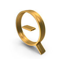 Gold Zoom Out Magnifying Glass Symbol PNG & PSD Images