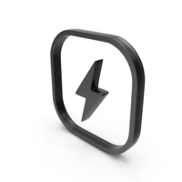 Black Square Power Icon PNG & PSD Images