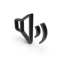 Black Speaker High Volume Symbol PNG & PSD Images