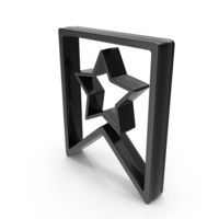 Tag Star Bookmark in Black PNG & PSD Images