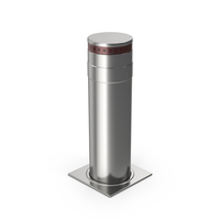 Silver Retractable Road Safety Bollard PNG & PSD Images