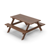 Dark Wood Picnic Table PNG & PSD Images