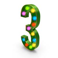 Christmas Color Light Number 3 PNG & PSD Images