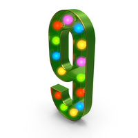 Christmas Colorful Light Number 9 PNG & PSD Images