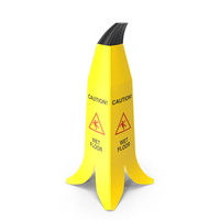 Banana Cone Caution Wet Floor Sign 60cm PNG & PSD Images