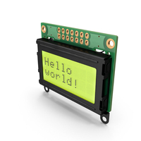 Character LCD Display Green On PNG & PSD Images