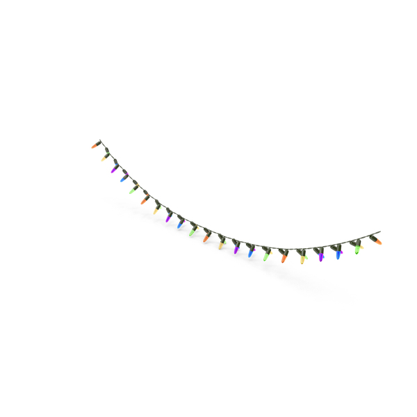 Christmas Garland With Colourful Lights PNG & PSD Images