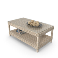 Rattan Table With Journals PNG & PSD Images