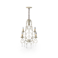 Shabby Vintage Metal Crystal Chandelier PNG & PSD Images