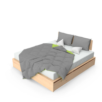 Bed With Blanket And Pillows PNG & PSD Images