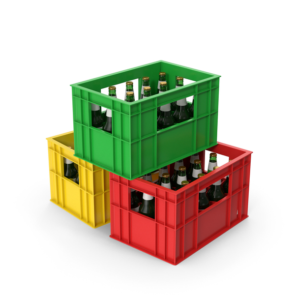 Yellow Bottle Crate With Beer Bottles PNG Images & PSDs for