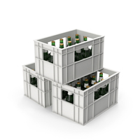 White Plastic Bottle Crates With Beer Bottles PNG & PSD Images