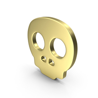 HALLOWEEN SKULL ICON GOLD PNG & PSD Images