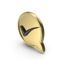 Message Tick Gold PNG & PSD Images
