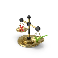 Money Balance Cross Tick Down Gold PNG & PSD Images