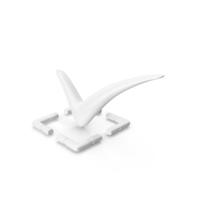 Tick Mark Square Base White PNG & PSD Images