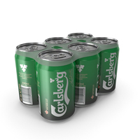 Six Carlsberg Beverage Cans PNG & PSD Images