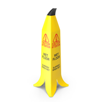 Banana Cone Caution Wet Floor Sign 90cm PNG & PSD Images