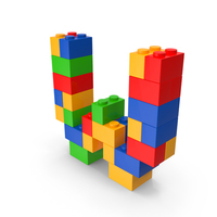 Colorful Toy Bricks Letter W PNG & PSD Images