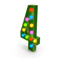 Christmas Color Light Number 4 PNG & PSD Images