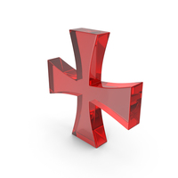 Red Glass Christian Cross Symbol PNG & PSD Images