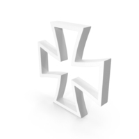White Cross Outline Symbol PNG & PSD Images