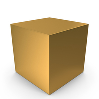 Basic Geometric Shapes Cube Gold PNG & PSD Images