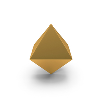 Basic Gold Octahedron Geometric Shape PNG & PSD Images