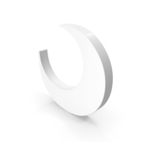 White Crescent Moon Symbol PNG & PSD Images