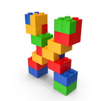 Colorful Toy Bricks Letter X PNG & PSD Images