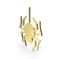 Gold Halloween Spider Symbol PNG & PSD Images