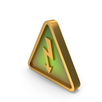 Gold High Voltage Power Triangular Sign PNG & PSD Images