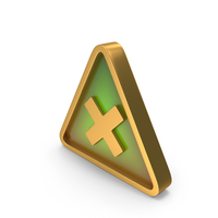 Gold Cross Wrong Triangular Sign PNG & PSD Images
