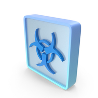 Blue Metallic Biohazard Square Sign PNG & PSD Images
