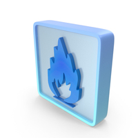 Flammable Materials Square Sign Blue Metallic PNG & PSD Images