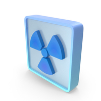 Blue Metallic Radiation Square Sign PNG & PSD Images