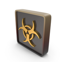 Red & Gold Biohazard Square Sign PNG & PSD Images