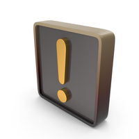 Red & Gold Warning Exclamation Square Sign PNG & PSD Images