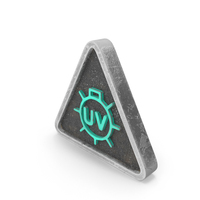 Green & Blue UV Light Radiation Triangular Sign PNG & PSD Images