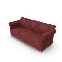 Red Classic Leather Sofa PNG & PSD Images