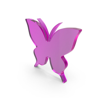Pink Glass Halloween Butterfly Symbol PNG & PSD Images