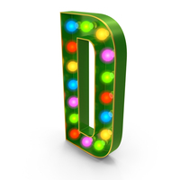 Christmas Colorful Light Letter D PNG & PSD Images