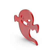 Red Glass Halloween Ghost Symbol PNG & PSD Images