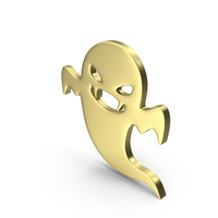 Gold Halloween Ghost Symbol PNG & PSD Images